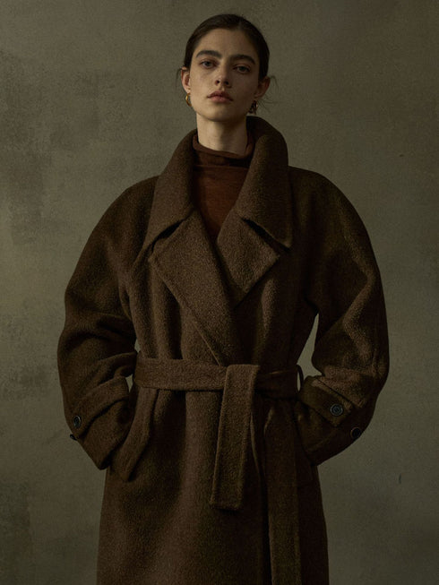 Orbit Double-Faced Notched Wool Coat